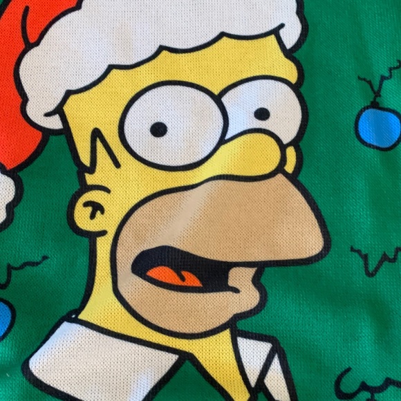 Simpsons XS 4-5 Homer Christmas Festive Green Kids Sweater holiday shirt - Picture 7 of 12